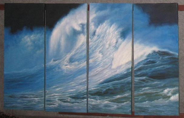 Dafen Oil Painting on canvas ocean wave -set507